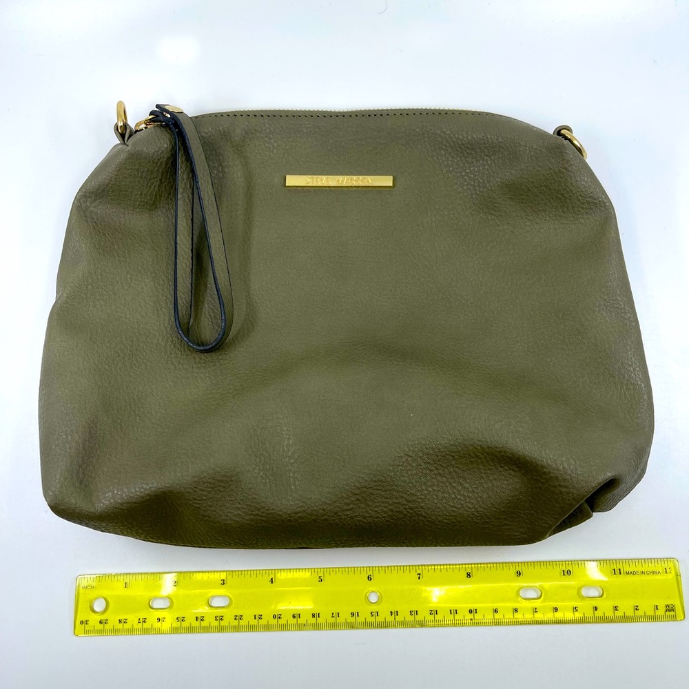STEVE MADDEN Olive Green MAKE UP COSMETIC BAG CLUTCH POUCH HANDBAG